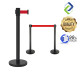 Queue Pole Stand in Black: Streamline Crowd Management with Style Queue Pole Stand in Black: Streamline Crowd Management with Style