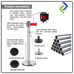 Silver Queue Pole Stand: Efficient Crowd Control Solution