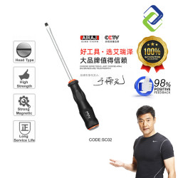 AIRAJ Flat Blade Screwdriver 6.3mm x 150mm – Ergonomic Grip for Comfort
