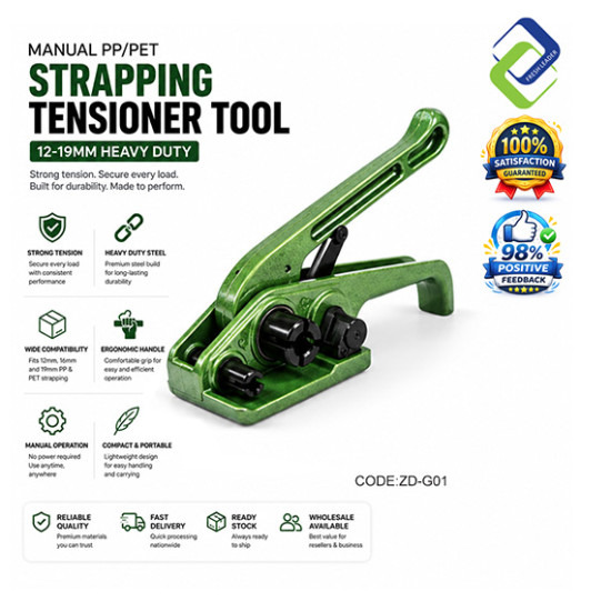 Manual PP/PET Strapping Tensioner Tool 12-19mm Heavy Duty