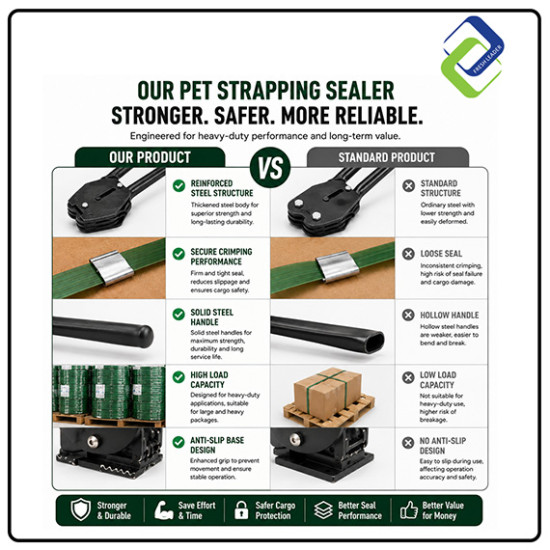 Heavy Duty Manual PET Strapping Sealer 16–19mm | Solid Steel