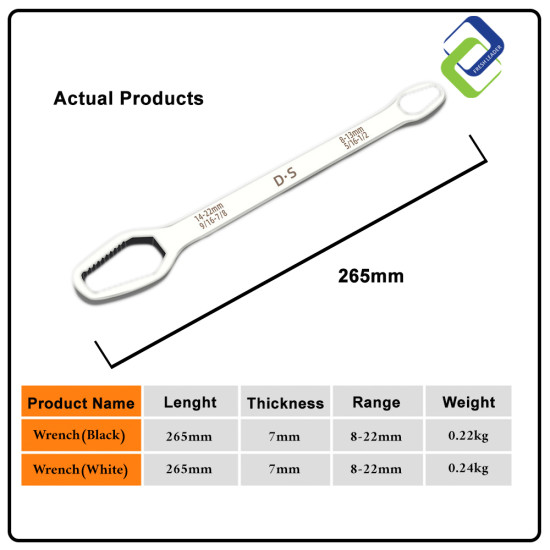 AIRAJ Multifunctional Wrench 8-22MM (Silver), Ultimate Versatility for Every Job AIRAJ Multifunctional Wrench 8-22MM (Silver), Ultimate Versatility for Every Job