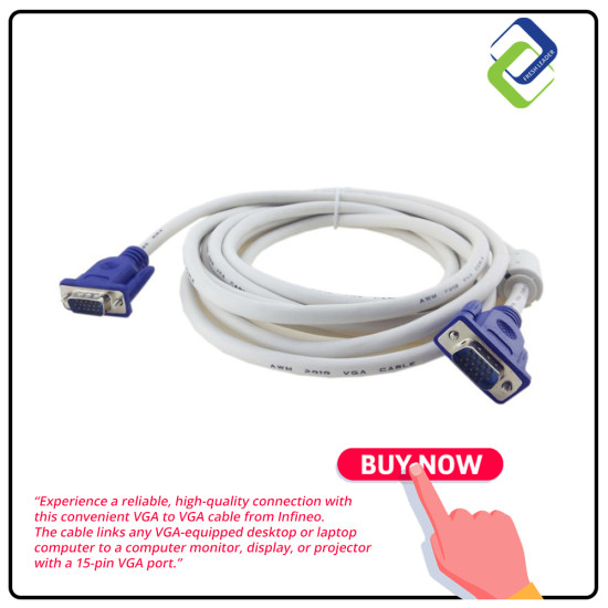 INFINEO VGA Cable: Male to Male (5m) - Ultimate Connectivity INFINEO VGA Cable: Male to Male (5m) - Ultimate Connectivity
