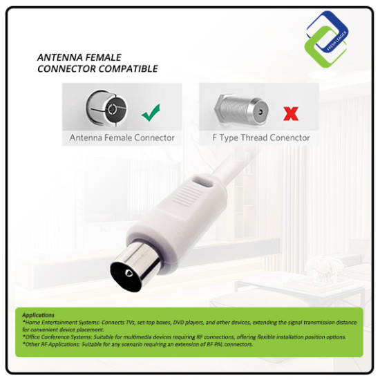 High-Quality RF PAL Extension Cable Male to Female - 1.5m High-Quality RF PAL Extension Cable Male to Female - 1.5m