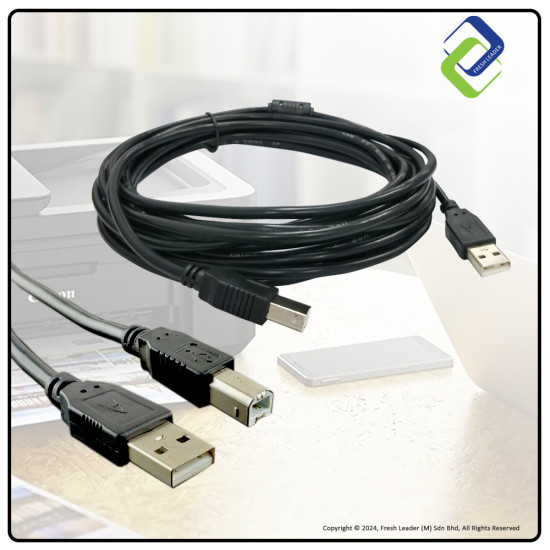 Fast Printing Solution: 5m USB 2.0 High-Speed Printer Cable (A to B Male)