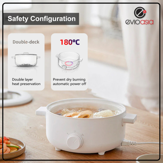 Multifunction 3 Litre Electric Pot with Natural Ceramic Multifunction 3 Litre Electric Pot with Natural Ceramic