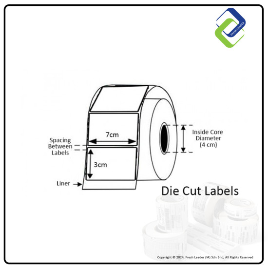 High-Quality Blank Sticker Labels for Barcoding - 2000pcs - 70mm x 30mm