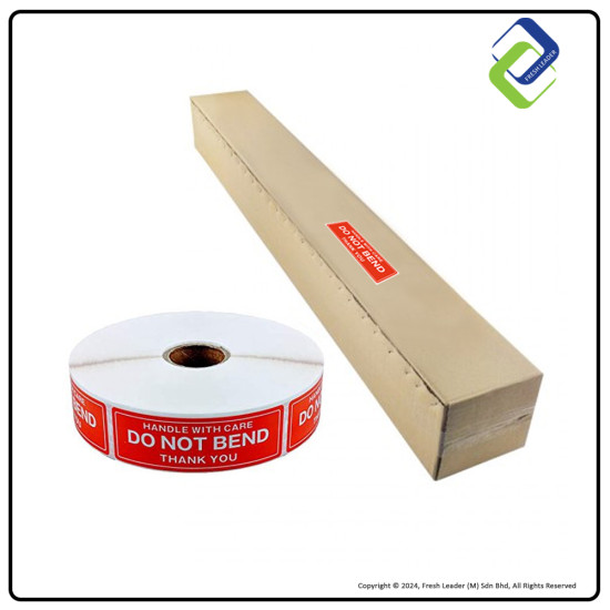 1" x 3" Warning Labels: Do Not Bend, Handle With Care (250pcs) 1" x 3" Warning Labels: Do Not Bend, Handle With Care (250pcs)