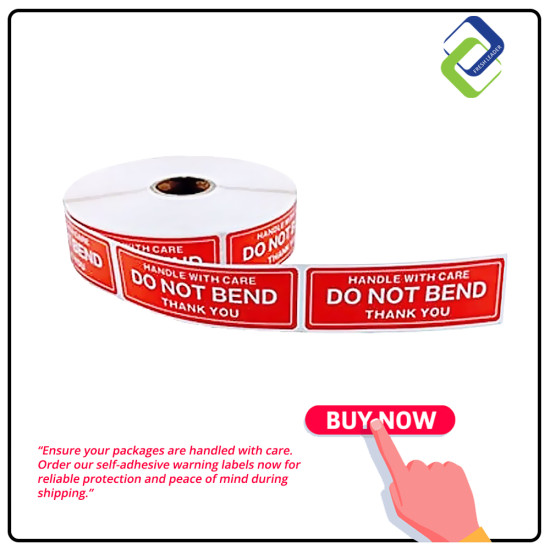 1" x 3" Warning Labels: Do Not Bend, Handle With Care (250pcs) 1" x 3" Warning Labels: Do Not Bend, Handle With Care (250pcs)