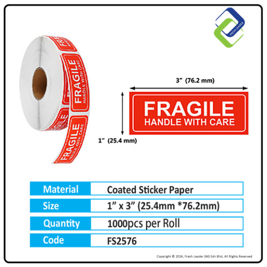 1" x 3" Fragile Warning Label Stickers (1000pcs) - High Quality & Durable 1" x 3" Fragile Warning Label Stickers (1000pcs) - High Quality & Durable