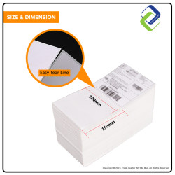 Folding Thermal Label Paper Sticker 100mm x 150mm, 5000pcs