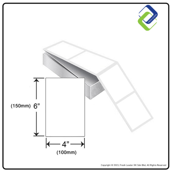 Folding Thermal Label Paper Sticker 100mm x 150mm, 5000pcs