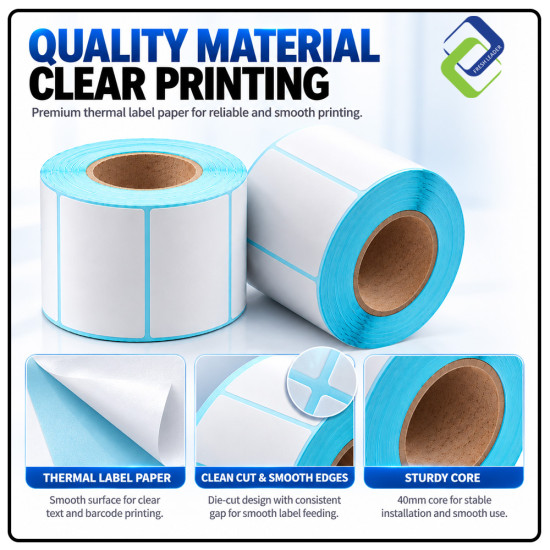 Thermal Label Paper Roll 40mm x 20mm – 1,200 Labels