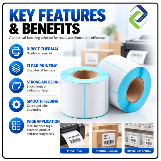 Thermal Label Paper Roll 40mm x 20mm – 1,200 Labels