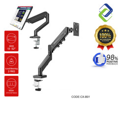 SpaceSaver Gas Spring Monitor Arm for 13–32 Inch Screens – Fully Adjustable Desk Mount