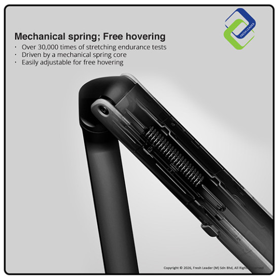 SpaceSaver Gas Spring Monitor Arm for 13–32 Inch Screens – Fully Adjustable Desk Mount