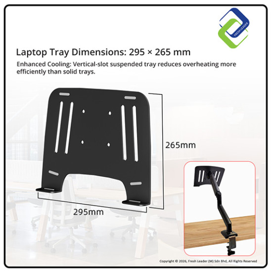 Adjustable Laptop Arm Stand for 17 Inch Laptop | Heavy Duty 1–10kg | No-Drill Desk Mount