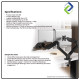 Professional 2-in-1 Laptop + Monitor Arm Stand | Gas Spring Adjustable Desk Mount for 36” Monitor & 23” Laptop