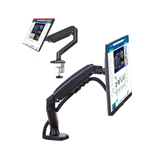 Single Monitor Mount with Gas Spring – Fully Adjustable Desk Arm for 17–30" Screens