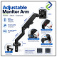 Single Monitor Mount with Gas Spring – Fully Adjustable Desk Arm for 17–30" Screens