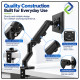 Single Monitor Mount with Gas Spring – Fully Adjustable Desk Arm for 17–30" Screens