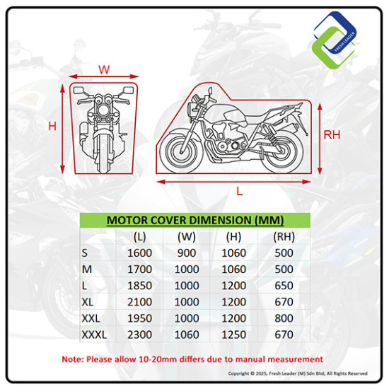 Evio Asia Motorcycle Cover – All Weather, Waterproof, UV & Dust Protection