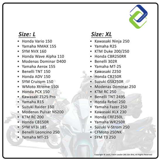 Evio Asia Motorcycle Cover – All Weather, Waterproof, UV & Dust Protection