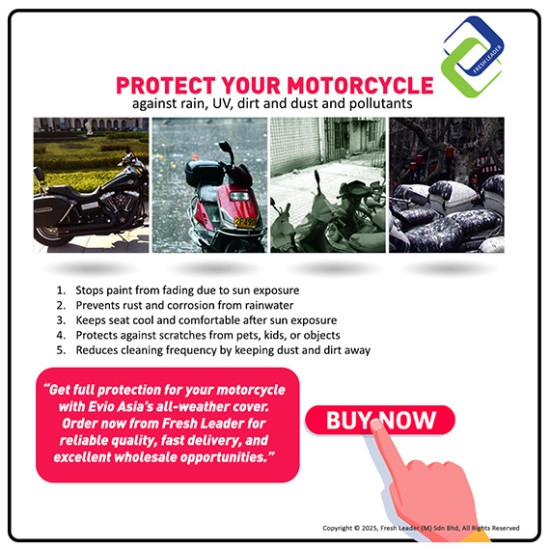Evio Asia Motorcycle Cover – All Weather, Waterproof, UV & Dust Protection