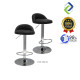 Modern PU Leather Bar Stool with Footrest | Silver Modern PU Leather Bar Stool with Footrest | Silver
