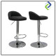 Modern PU Leather Bar Stool with Footrest | Silver Modern PU Leather Bar Stool with Footrest | Silver