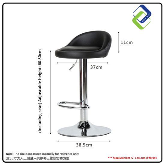 Modern PU Leather Bar Stool with Footrest | Silver Modern PU Leather Bar Stool with Footrest | Silver