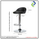 Modern PU Leather Bar Stool with Footrest | Silver Modern PU Leather Bar Stool with Footrest | Silver