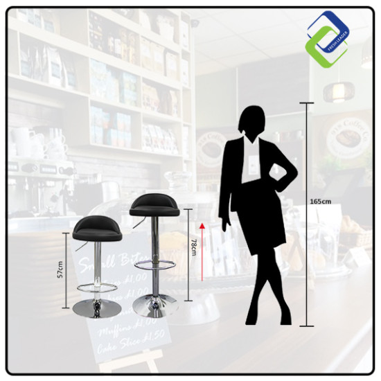 Modern PU Leather Bar Stool with Footrest | Silver Modern PU Leather Bar Stool with Footrest | Silver