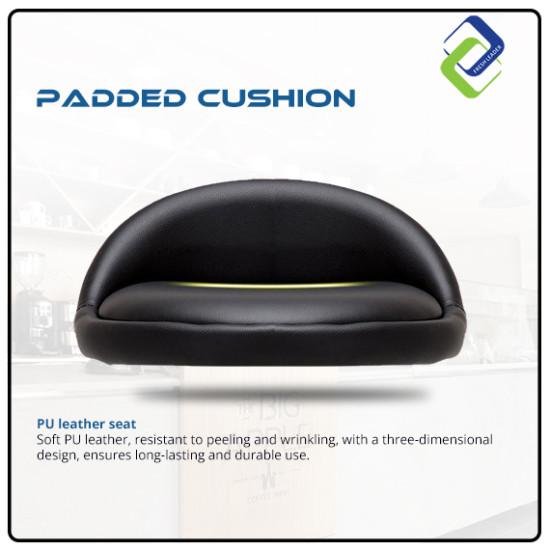 Modern PU Leather Bar Stool with Footrest | Silver Modern PU Leather Bar Stool with Footrest | Silver
