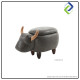 Kids' Cartoon Cow Footrest Stool with Storage - Solid Wood Design