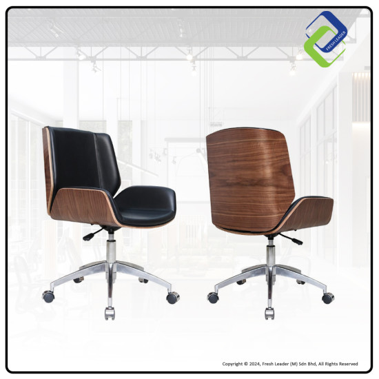 High-End Medium Back Office Chair: Luxury Leather Ergonomics