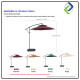 Large 2.7m Outdoor Patio Umbrella with Heavy 65kg Base – Durable Steel Frame for Garden, Balcony & Café Shade