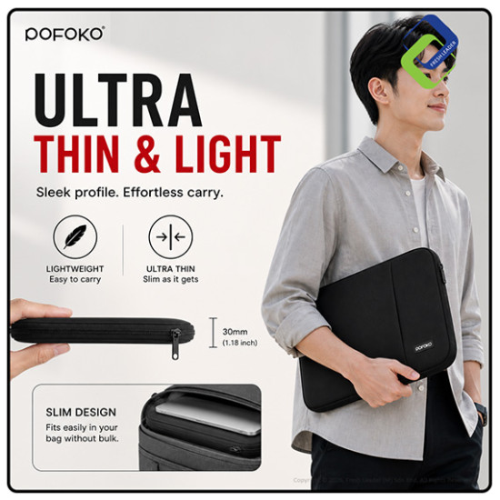 POFOKO Oscar Laptop Sleeve 13–15.6 Inch Shockproof Case