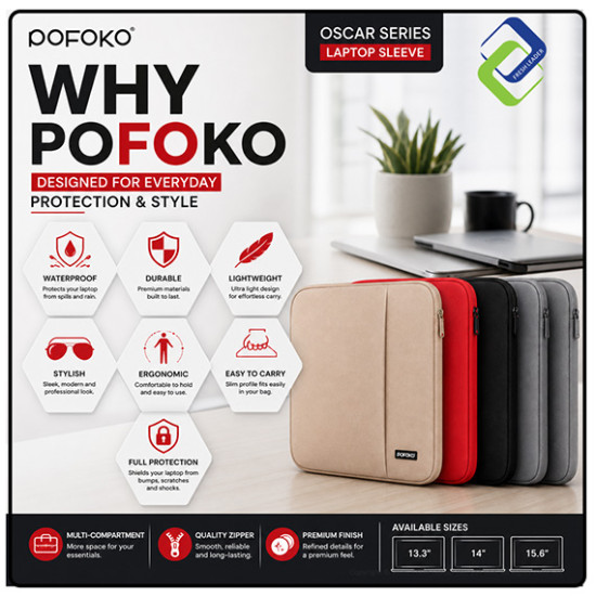 POFOKO Oscar Laptop Sleeve 13–15.6 Inch Shockproof Case