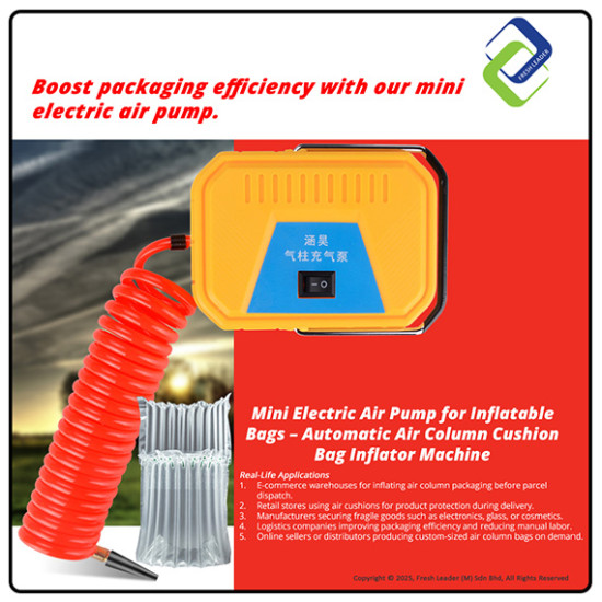 Mini Electric Air Pump for Inflatable Bags – Automatic Air Column Cushion Bag Inflator Machine