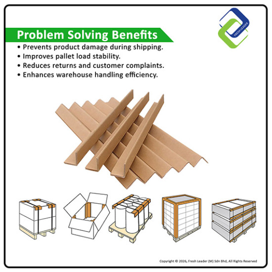 Kraft Paper L-Shape Corner Protector – 40 × 40 × 4mm (1 Meter)