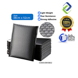 Black Bubble Wrap Envelope 38x52cm – Self-Adhesive Mailing Bag