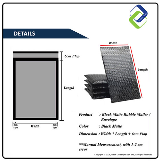 Black Bubble Wrap Envelope 38x52cm – Self-Adhesive Mailing Bag