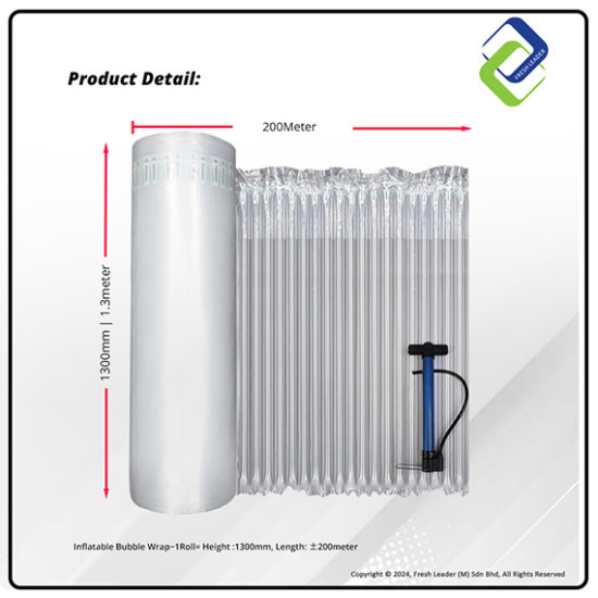 Inflatable Bubble Wrap Roll 1300mm x 200m – Protective Packaging Solution