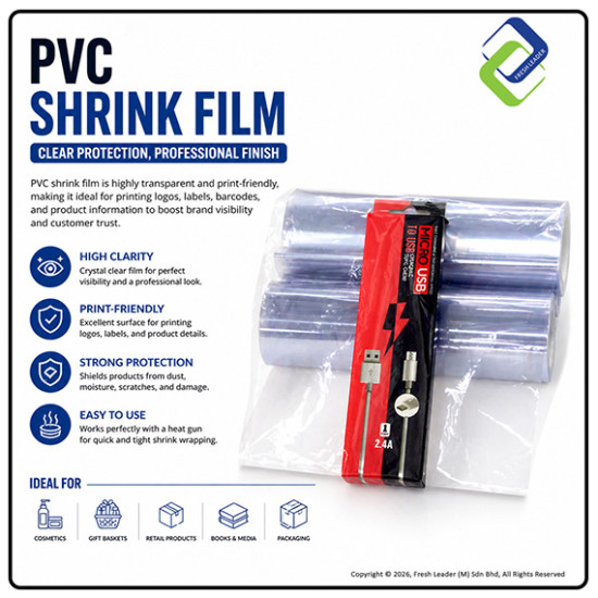PVC Shrink Film for Packaging 16cm Width x 10m