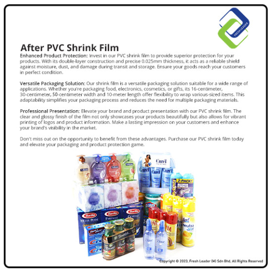 PVC Shrink Film for Packaging 16cm Width x 10m