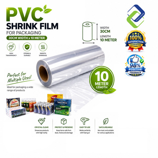 PVC Shrink Film for Packaging 30cm Width x 10m