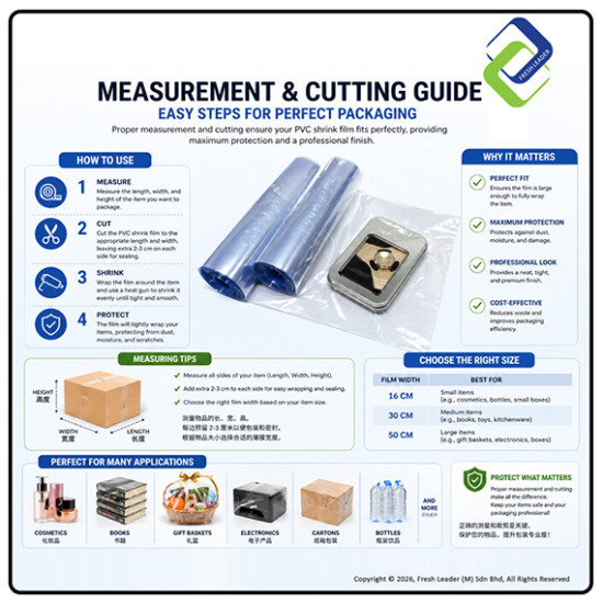 PVC Shrink Film for Packaging 50cm Width x 10m
