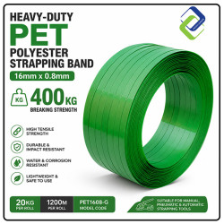 Heavy-Duty PET Polyester Strapping Band 16mm x 0.8mm | 400kg Strength