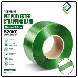 Premium PET Polyester Strapping Band 16mm x 0.8mm 520KG